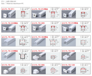 LED strip light aluminum profile for linear light from Chnia manufacturer TIANHUA